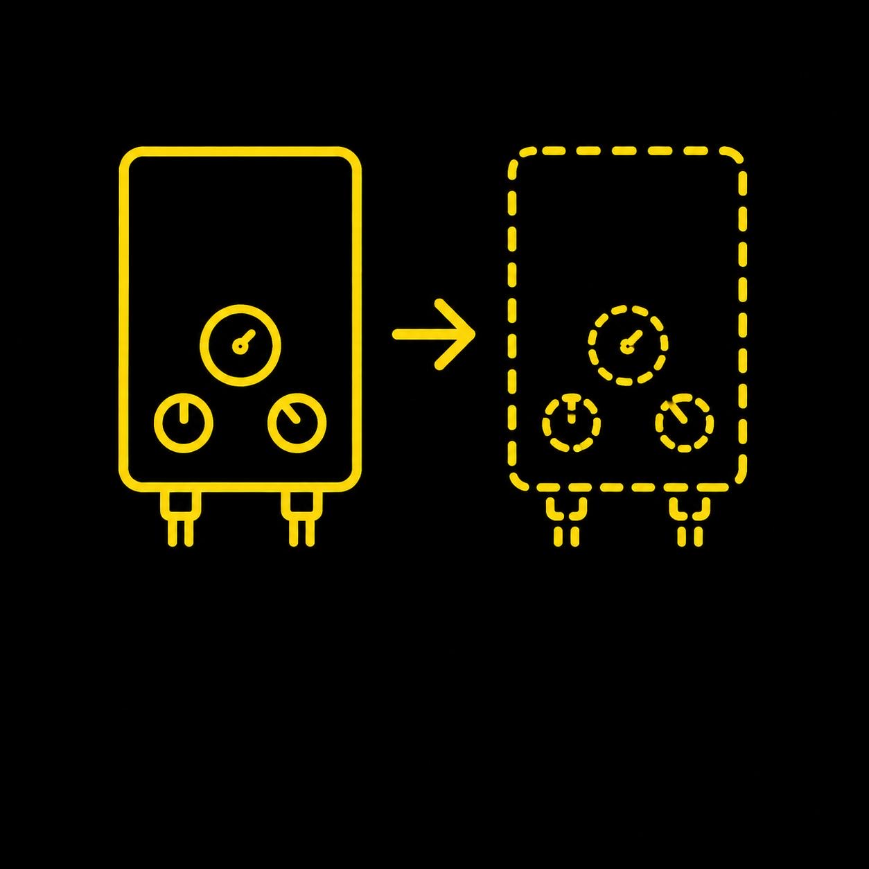 Boiler relocation service icon representing the safe relocation of a boiler to a new position within a property.